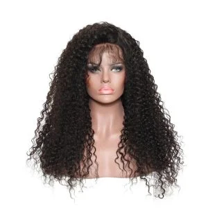 Alternative view of 300% High Density Lace Front Wigs Deep Curly Brazilian Lace Front Human Hair Wig for Black Women Natural Color