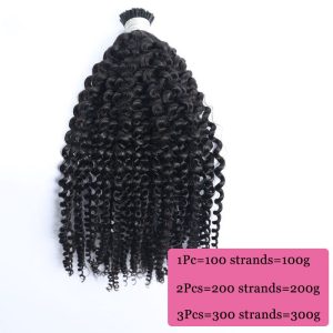 4A Kinky Curly I Tip Hair Extensions 100% Mongolian Virgin Human Hair Bundles I Tip Microlinks For Black Women Pwigs - Image 4