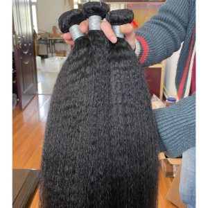 Pwigs 10A Grade Kinky StraightHuman Hair BundlesBrazilian Human Hair WeftUnprocessed Hair Bundles Kinky Straight 100g/pc Brazilian Hair Extensions 3pcs Lot - Image 4