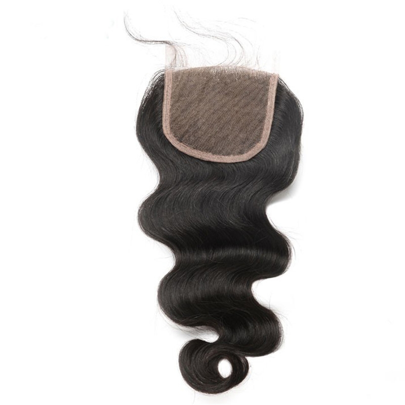 Camodian Virgin Human Hair Body Wave Middle Part Lace Closure Piece 4x4 inchs Natural Color - Image 3