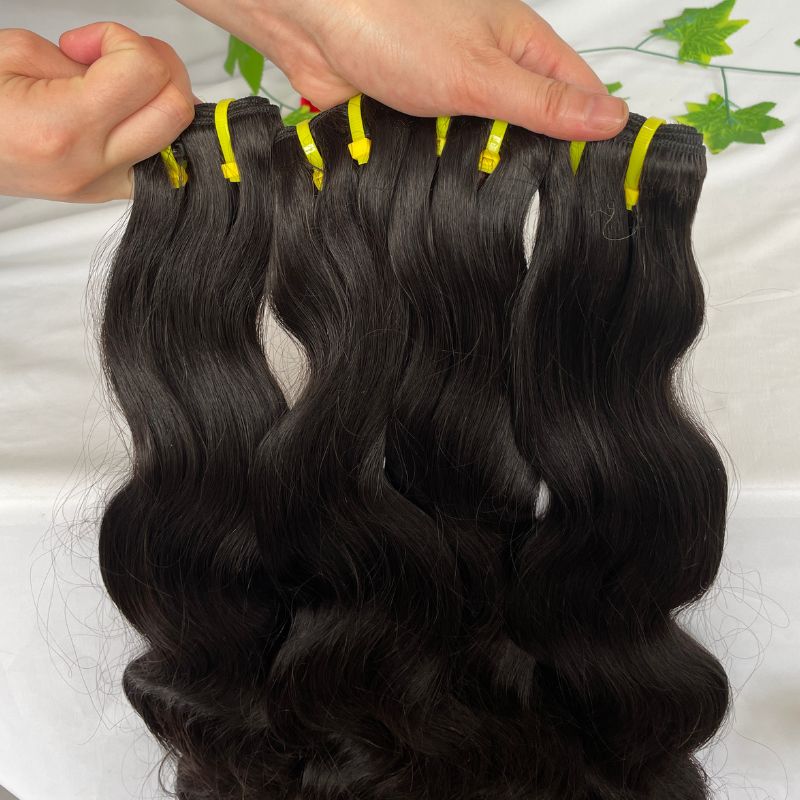 Pwigs Body Wave 12A Top Grade Raw Double Drawn Cambodian Virgin Human Hair Bundles Sew in Extensions Natural Black Double Weft 100% Natural Cuticle Aligned Unprocessed Hair - Image 9