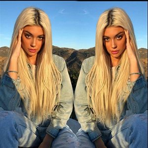 Silky Straight Ombre Blonde 360 Lace Human Hair Wigs 1B/613 Color With Free Part 130% Density For Women - Image 5