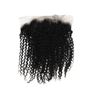 Alternative view of Jerry Curly 13x6 Human Hair Lace Frontal Closure Frontal Bleached Knots With Bundles Baby Hair Natural Color