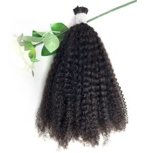 Alternative view of Micro Afro Kinky Curly Human Hair Natural Curly 4B4C Hair Extensions I Tip