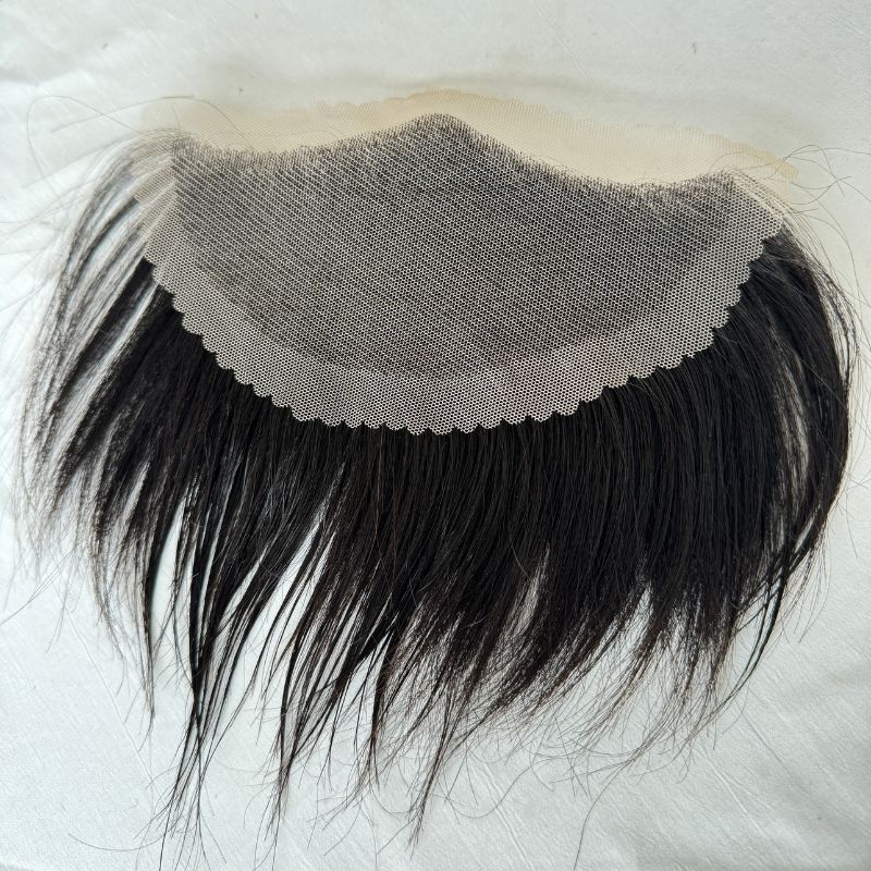 Lace Frontal Toupee 100% Human Hair Hairline r Full French Lace Hairline for Men and Women Male Replacement 1B Natural Black Hair Patch - Image 7