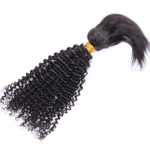 Natural Color Kinky Curly Braid In Bundle Hair Weaves Brazilian Human Hair 3 Bundles - Image 3