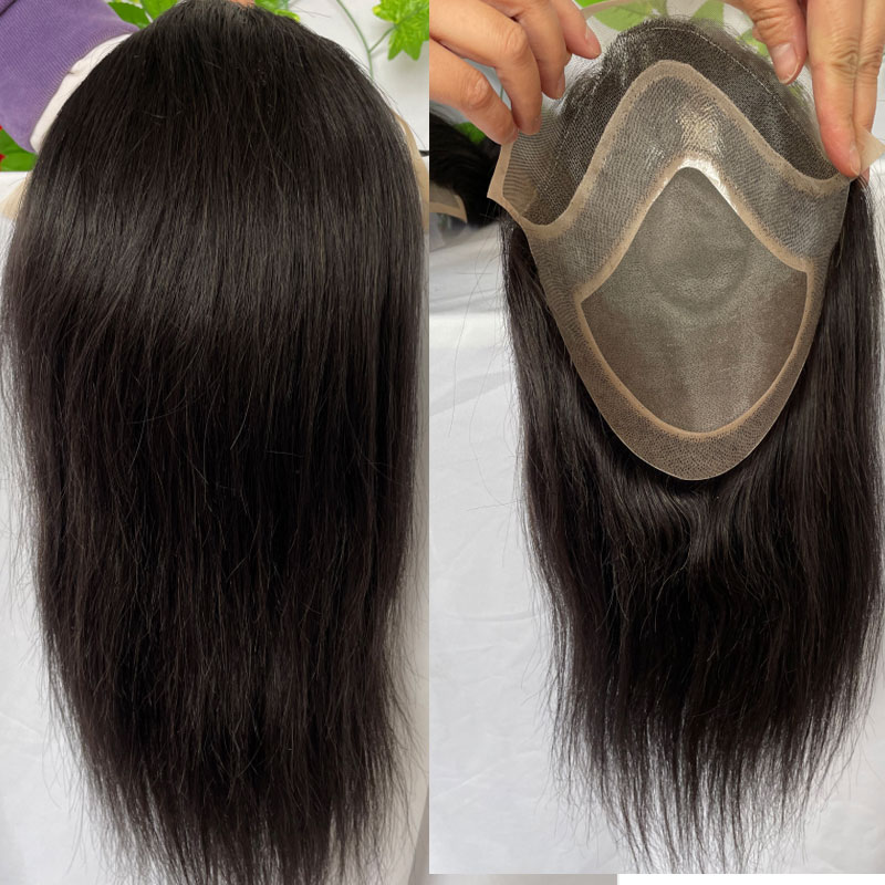 Toupee For Men Long Hair Men's Wigs 12inch Human Hair Wigs For Men Natural Wavy Curly Toupee Black Men Hair 8*10 European Hair - Image 8