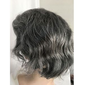 Men's Toupee 10×8 inch 1B Mix 80% Grey Hair Thin Skin Hairpiece Hair Replacement System Monofilament Net Base for Men - Image 16