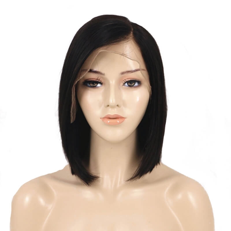 Human Short Hair 13x6 Lace Frontal Wigs Natural Color Human Hair For Women With 130% Density Natural Hairline - Image 2