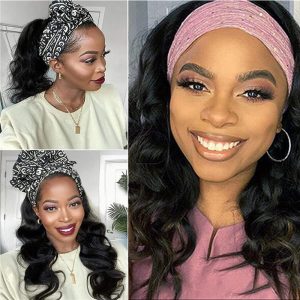 Headband Wig Body Wave Human Hair Wigs For Black Women Brazilian Virgin Hair Glueless None Lace Front Wigs With Headband Machine Made - Image 9