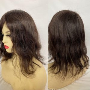 Full Skin Pu Base Long Human Hair Wigs 12 Inch for Women Natural Hairline Silky Straight Wave 8x10 #3 Medium Brown Color Women Human Hair Wigs - Image 9