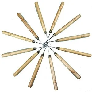 Alternative view of 12pcs/lot Wooden Handle Latch Hook for Wig Ventilating Crochet Needles