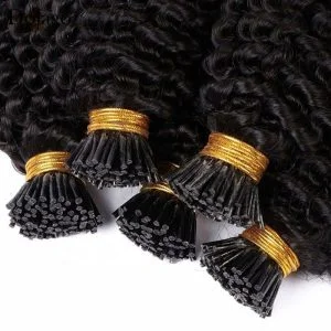 Alternative view of Drawn Human Hair I Tip Hair Extensions 4A Afro Kinky Curly Italian 4B 4C Afro Kinky I Tips