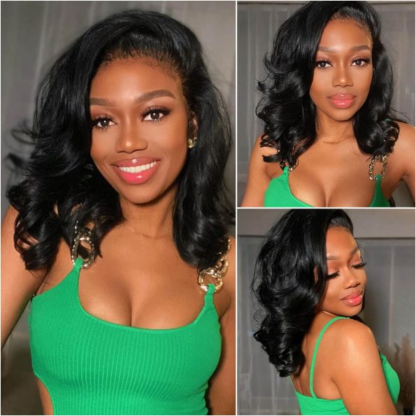 New Body Wave HD Lace Frontal Wig Short Wavy Glueless Wig 150% Density Pre Plucked - Image 6