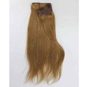 Alternative view of Color #8 Human Hair Flip in Hair Extension Fish Line Hair Extension