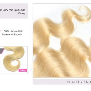 Peruvian Human Hair 613 Blonde Lace Frontal Closure Free Part Body Wave 13x4 Ear to Ear Swiss Lace Bleached Knots - Image 4
