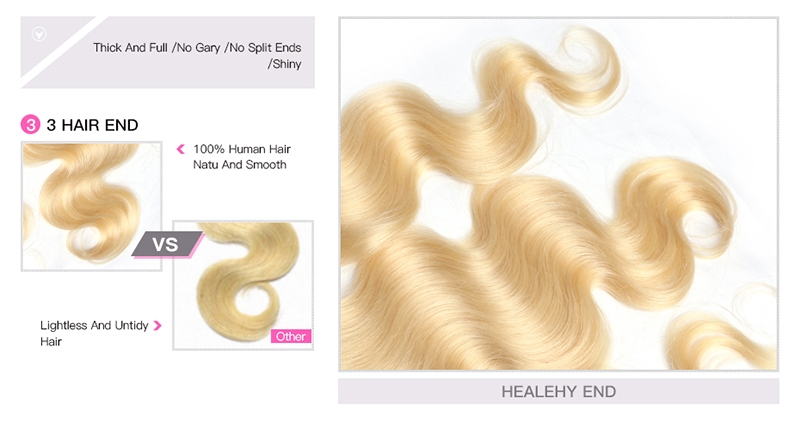 Peruvian Human Hair 613 Blonde Lace Frontal Closure Free Part Body Wave 13x4 Ear to Ear Swiss Lace Bleached Knots - Image 4