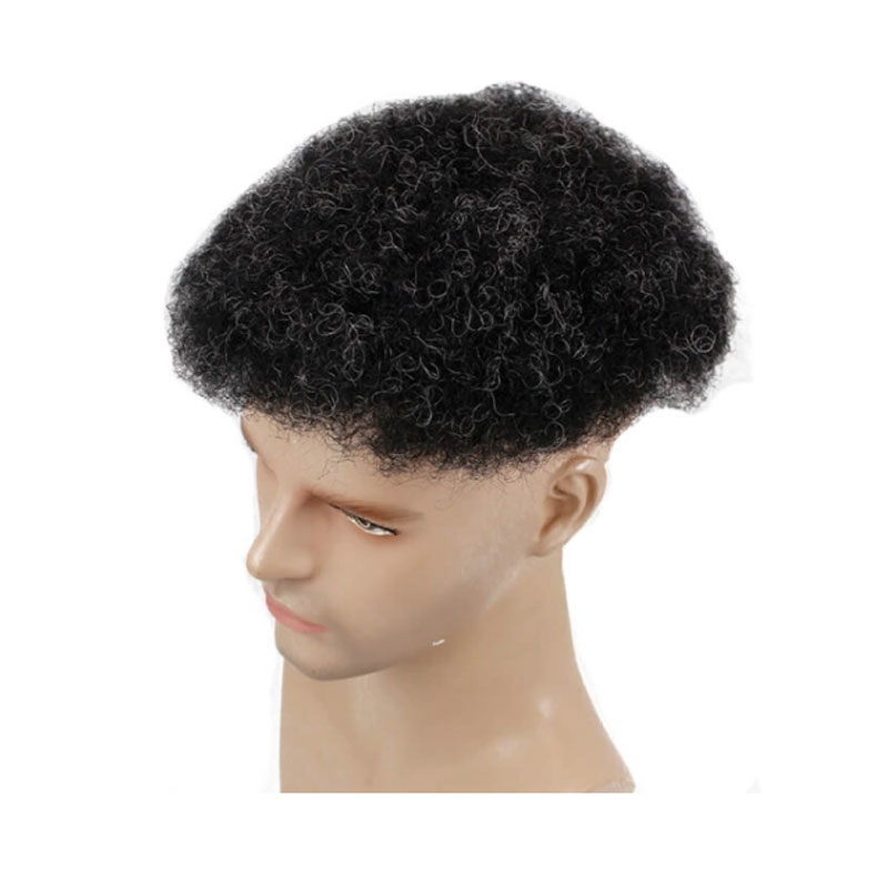 Afro Curly Toupee Full Lace Men Wig Curly Swiss Lace Men Toupee Replacement System 8x10 Inch Men Hairpiece White Color Toupee - Image 10