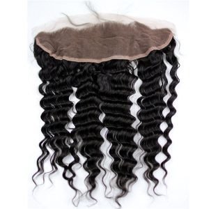Free Part 13x4 Lace Frontal Closure Deep Wave Free Part Ear to Ear Brazilian Human Hair Extensions Frontal Lace Closure with Baby Hair Bleached - Image 4