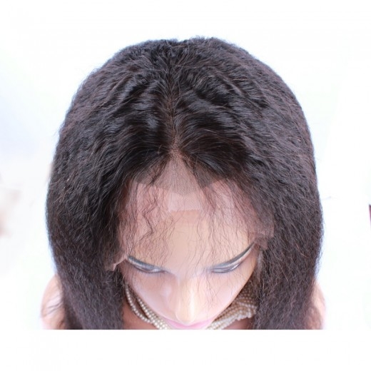 13x6 Mongolian Kinky Straight Lace Frontal Closure Bleached Knots Coarse Yaki Lace Frontal Free 3 Part Kinky Straight Frontal - Image 3