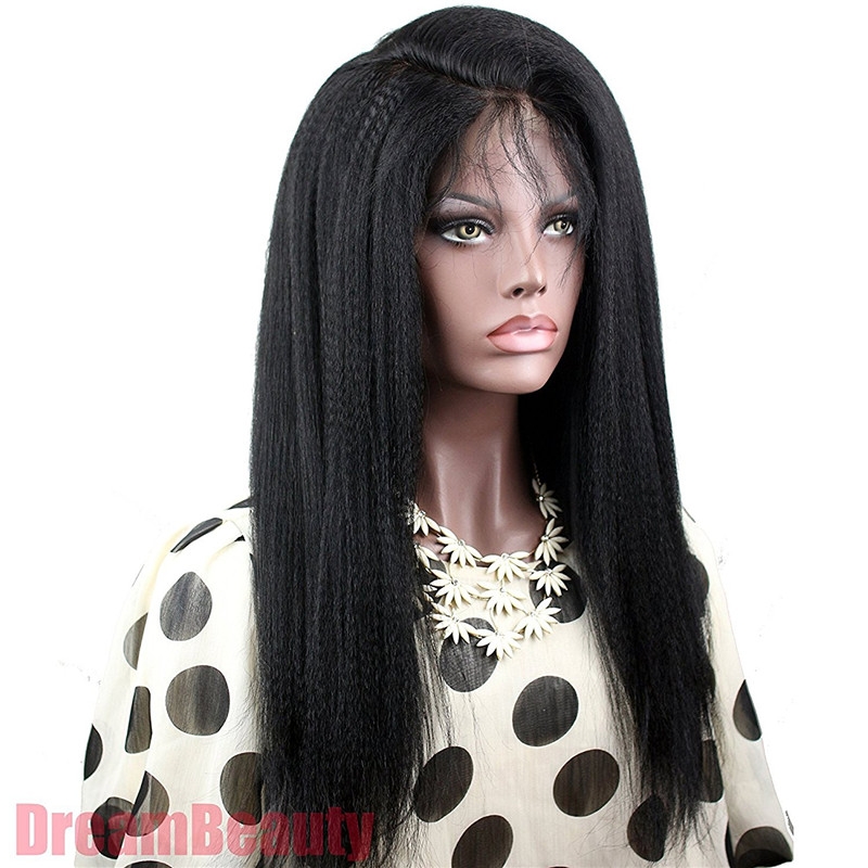 360 Lace Wig Yaki Straight Extra High Density Brazilian Remy Human Hair Full Lace Wigs with Baby Hair and Natural Hairline for Black Women Natu - Image 4