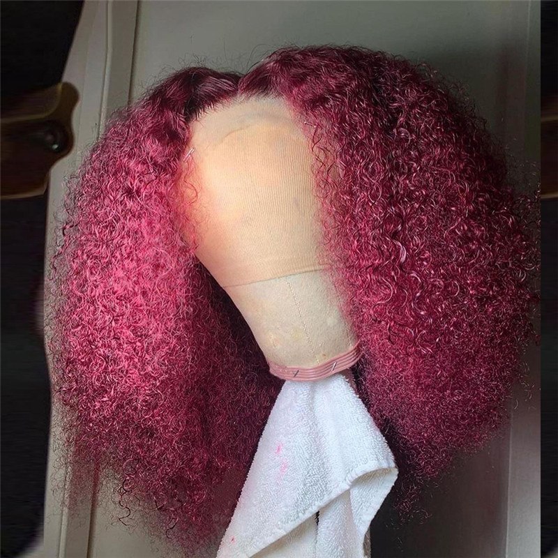 99j Glueless Lace Front Wigs Brazilian Remy kinky Curly 13x4 Lace Front Human Hair Wigs For Black Women Pre Plucked Bleach Knots - Image 3