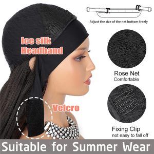 Long Wavy Headband Wig Body Wave Wigs for Black Women Girls Glueless Natural Looking High Density Heat Resistant Fiber Head - Image 4