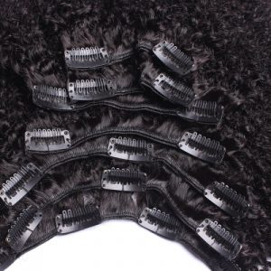 3B 3C Kinky Curly Clip In Human Hair Extensions Nautral Color Clip-in Full Head 7 Pcs Non-remy Hair 120G - Image 2
