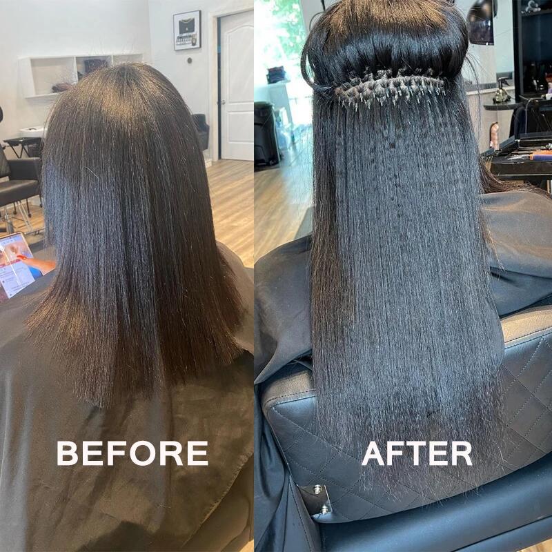 Coarse Yaki Straight Flat K Tips Microlink Hair Extensions Yaki K Tip Human Hair Extensions 12A Virgin Hair Extensions - Image 2