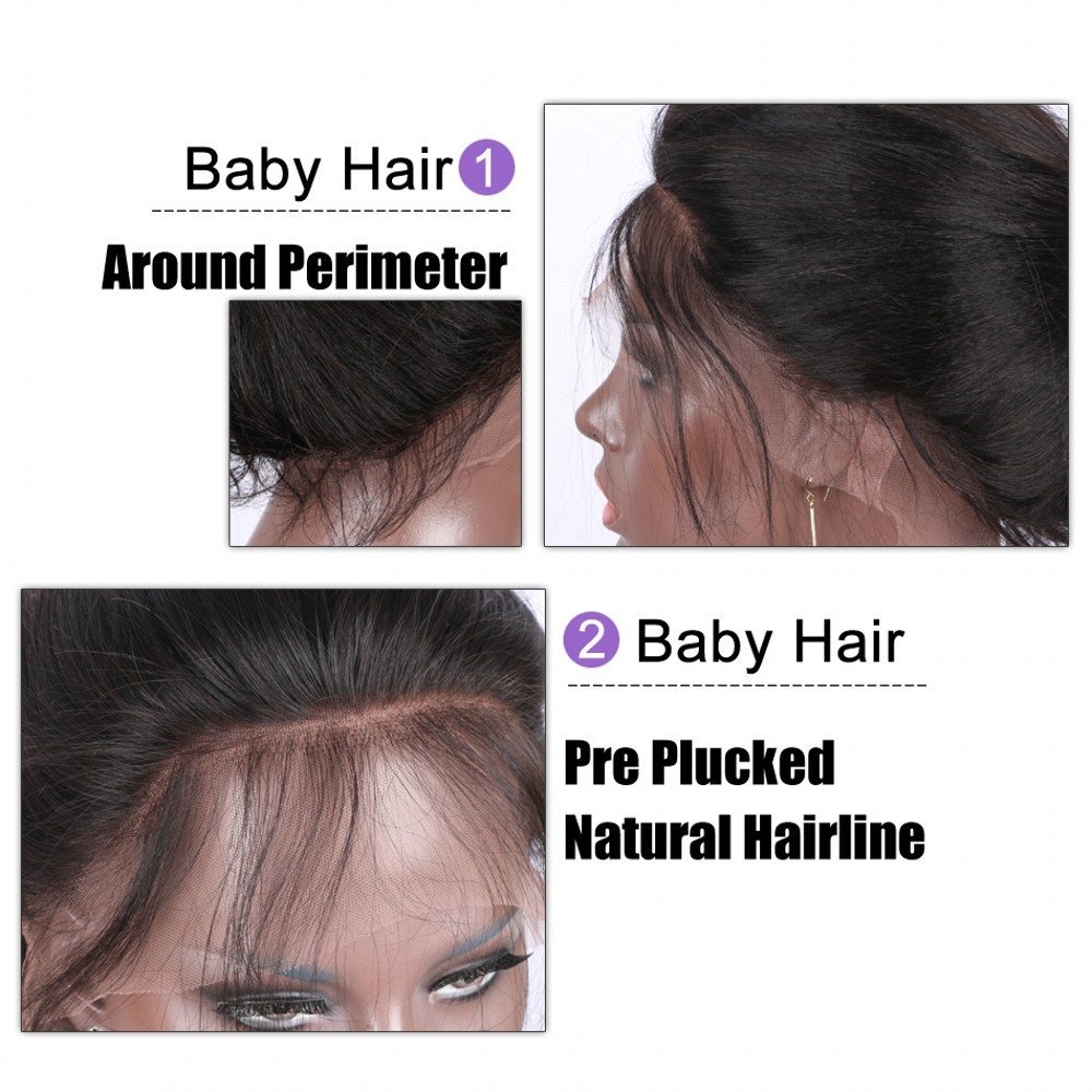 Ombre Lace Front Wig Two Tone Color #1b/#30 Body wave 13x6 130% Density Brazilian Front Lace Wigs Human Hair with Baby Hair - Image 5