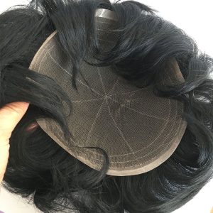 Swiss Full Lace Men's Toupee 1B Black Color 100%Remy Human Hair Toupee For Men 8*10Inch French Lace Mens Wigs Hair System Stock - Image 10