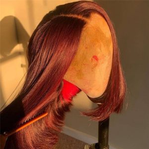 Straight Burgundy Bob Lace Front Wigs For Women 99J Lace Front Human Hair Wigs Brazilian Pre plucked 150% Density Bob Wigs - Image 5