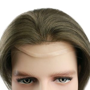 Color #6 French Lace Men Toupee For Men Mono Hair System Bleached and tiny Knots Hair Replacement - Image 5