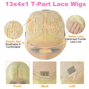 99j Glueless Lace Front Wigs Brazilian Remy kinky Curly 13x4 Lace Front Human Hair Wigs For Black Women Pre Plucked Bleach Knots - Image 4