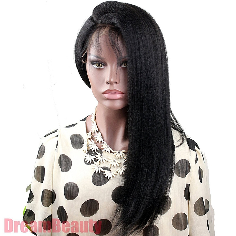 360 Lace Wig Yaki Straight Extra High Density Brazilian Remy Human Hair Full Lace Wigs with Baby Hair and Natural Hairline for Black Women Natu - Image 3
