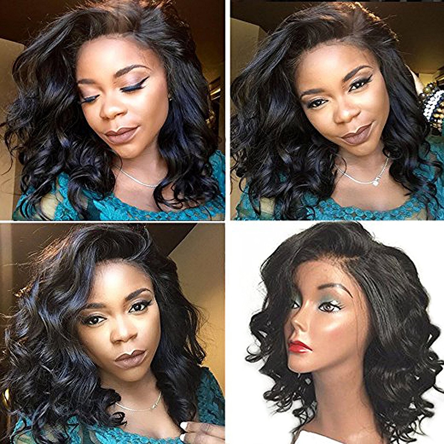 13x6 Lace Front Wigs 150% Density Loose Wavy Brazilian Remy Hair Glueless Human Hair Wigs for Black Women Lace Front Wig Short Wigs with Baby