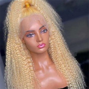 Alternative view of 613 Blonde Kinky Curly Lace Wigs  Hd Lace Front Wigs 100% Human Hair Wigs 180% Density Pre Plucked