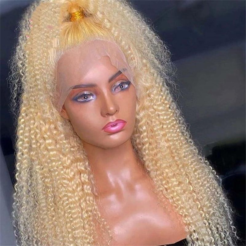 613 Blonde Kinky Curly Lace Wigs Hd Lace Front Wigs 100% Human Hair Wigs 180% Density Pre Plucked - Image 2