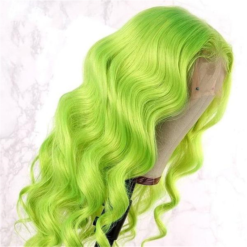 Virgin Human Hair Green Natural Wave Lace Front Wigs - Image 3