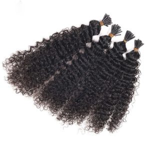 Kinky Curly I Tip Hair Extensions Microlinks 100% Human Virgin Hair Weave Bundles Brazilian I Tip Hair Extensions Pwigs - Image 2