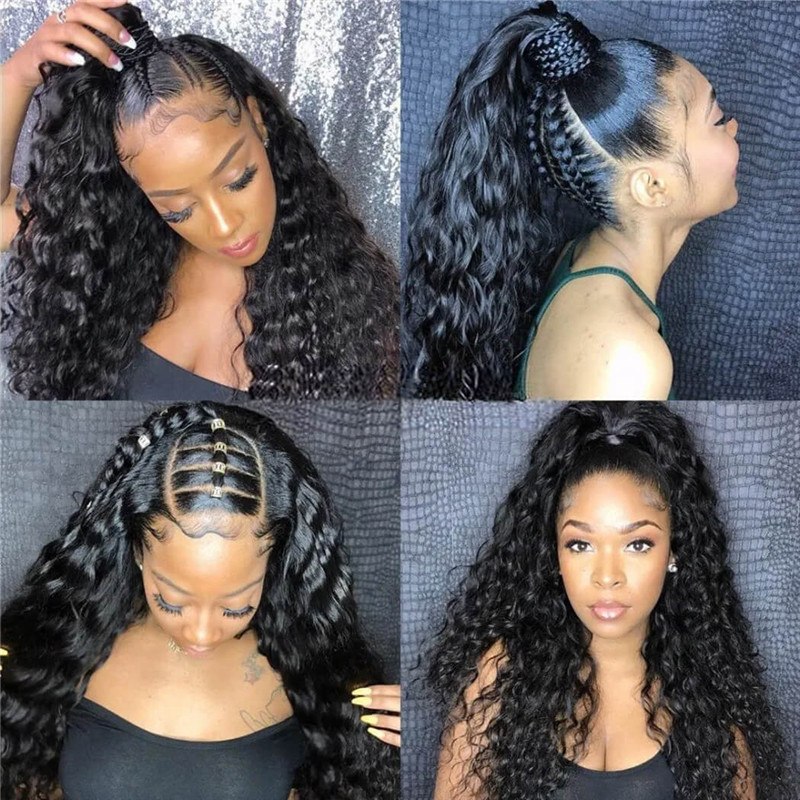 Water Wave Wigs 360 Lace Frontal Wigs Glueless Human Hair 130% 180% Density Natural Looking Wigs - Image 3