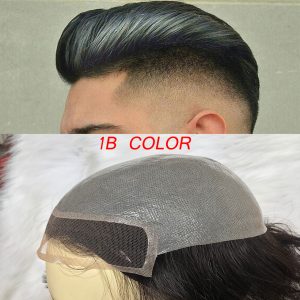 Pwigs Toupee for Men European Human Hair Swiss Lace Front Natural Hairline Hair Pieces 0.08mm Thin Skin PU V-looped Men's Hair Replacement System 8x10 - Image 16
