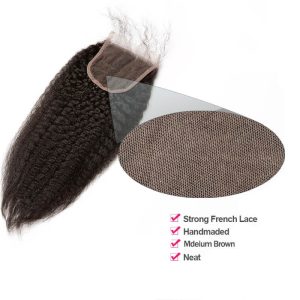 5x5 Transparent HD Swiss Thinner lace Kinky Straight Natural Color Brazilian Human Hair Lace Top Closures Bleached Knots - Image 3