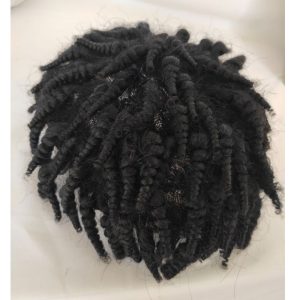Toupee for Men Hair PU Mono Lace Men's Wig 100% Human Hair Pieces Curly 1B# Off Black Color 10" x 8"Human Hair Mens Toupee Hair - Image 4