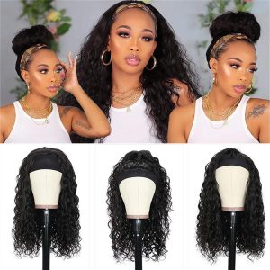 Body Wave Headband Wig Human Hair Wigs Balayage Ombre Highlight With Dark Roots, Wear And Go None Lace Human Hair Wigs For Black Women - Image 5