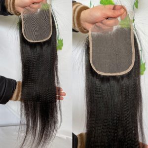 5x5 Lace Closure Transparent HD Lace Yaki Straight Natural Color Indian Human Hair Lace Top Closures Bleached Knots with Baby Hair - Image 3