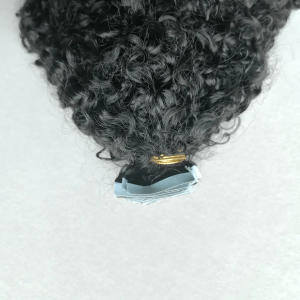 Burmese Curly Tape In Hair Extension Cuticle Aligned Raw Indian Human Hair Adhesive 100% Real Human Skin Weft Human Hair - Image 5
