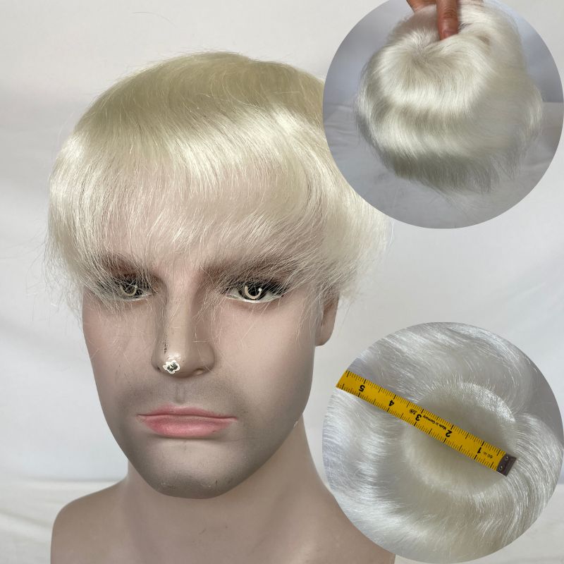 1B60 Side Or Back Hair Patches 8x8 cm Full Skin PU Base Toupee For Men Covering Bald Spots On Head Sides Or Back - Image 29