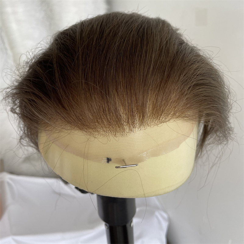 Mens Toupee HD Hair Replacement SystemsSwiss Lace 100%Human hair All by Hand Tied - Image 11