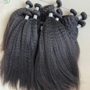 Alternative view of Pwigs 10A Grade Kinky StraightHuman Hair BundlesBrazilian Human Hair WeftUnprocessed Hair Bundles Kinky Straight 100g/pc Brazilian Hair Extensions 3pcs Lot